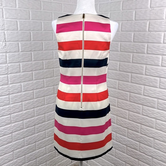 VINCE CAMUTO Stripe Sheath Dress Rhinestones Sz 10 - Picture 7 of 15